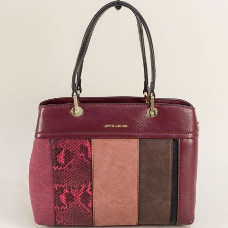 Атрактивна дамска чанта на DAVID JONES в бордо  ch6819-2bd