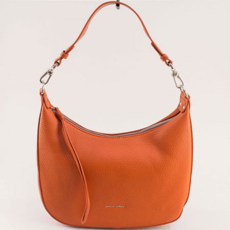 Дамска ежедневна чанта на DAVID JONES със заден джоб в оранж ch6901-2o