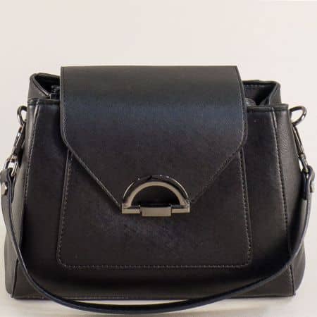 Малка черна дамска чанта ZEBRA с капак  ch690ch