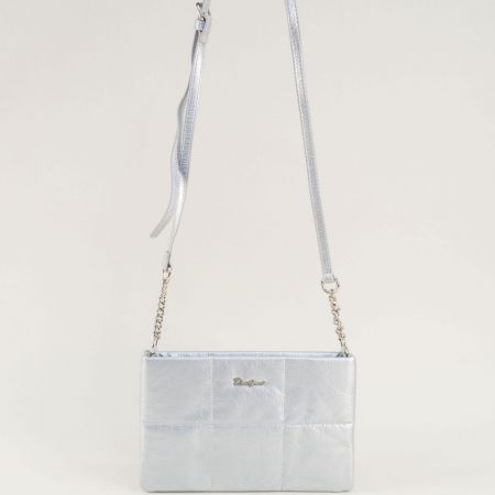 Малка дамска чанта на DAVID JONES с сребърен цвят ch6915-2sr