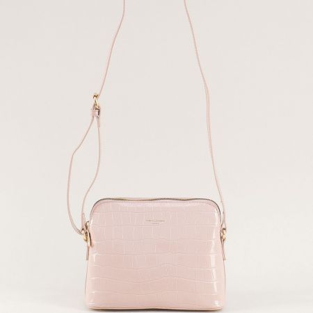 Малка дамска чанта в розов лак на DAVID JONES ch6916-1rz
