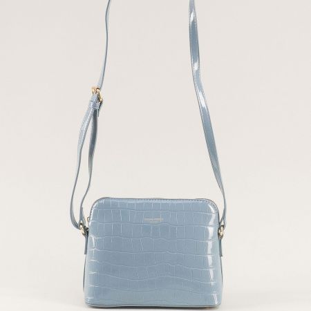 Дамска чанта на DAVID JONES в син цвят с кроко мотиви ch6916-1s