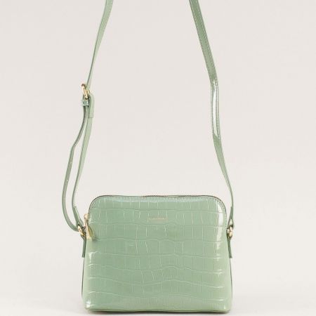 Малка дамска чанта за през рамо в зелен цвят ch6916-1z