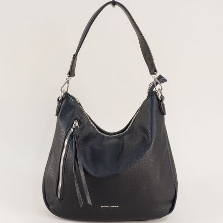 Черна дамска чанта DAVID JONES със заден джоб ch6920-1ch