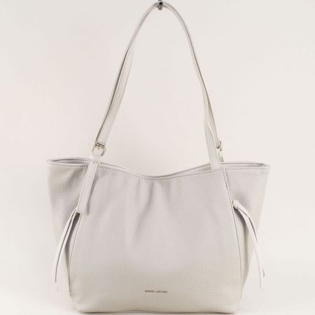 Дамска изчистена чанта в сив цвят с два страниччни джоба ch6920-3sv