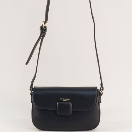 Кокетна дамска чанта с регулираща се дръжка в черен цвят ch6925-2ach