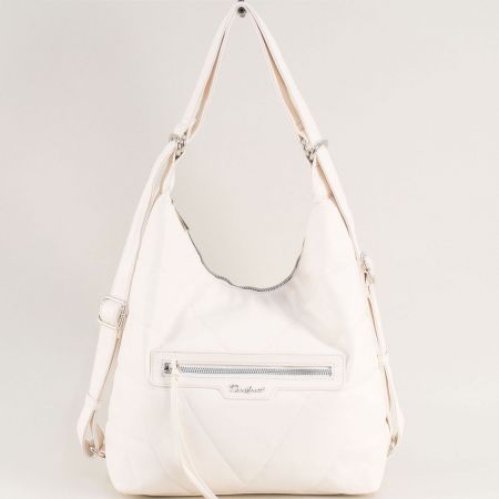 Дамска чанта тип торба в бял цвят David Jones ch6927-2b