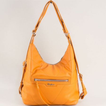 Дамска чанта на DAVID JONES с една преграда в оранжев цвят ch6927-2o