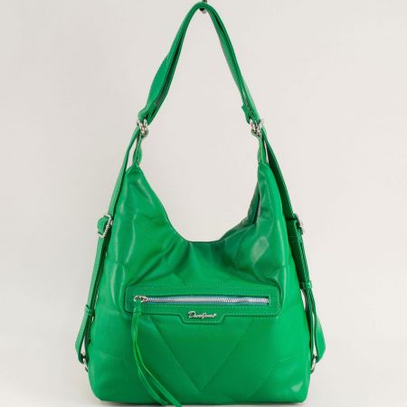 Ежедневна дамска чанта на DAVID JONES в зелено  ch6927-2z