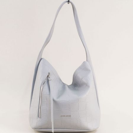 Дамска чанта тип торба в сив цвят на DAVID JONES ch6929-2sv