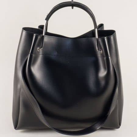 Дамска чанта с две прегради в черен цвят- БЪЛГАРИЯ ch706gch