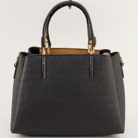 Стилна дамска чанта с две къси дръжки в черен цвят ch73004ch