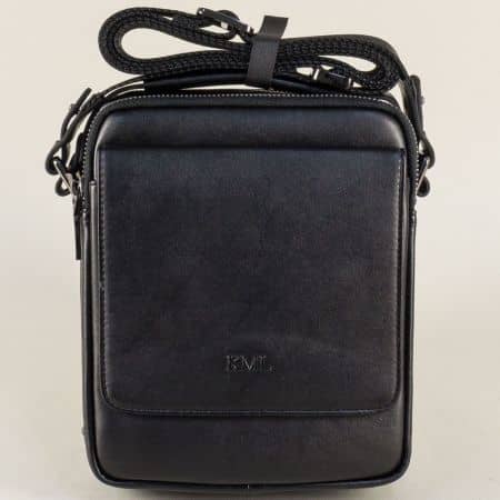 Черна мъжка чанта с къса и дълга дръжка и две прегради ch7802-2ch