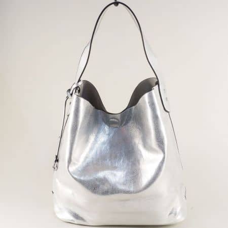 Сребърна дамска чанта с органайзер ch8035sr