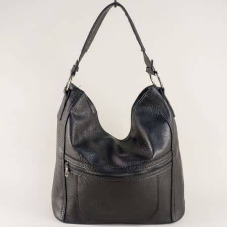 Дамска чанта с практично разпределение в черен цвят ch712ch