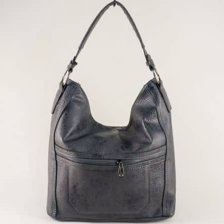 Дамска чанта с практично разпределение в сив цвят ch712sv