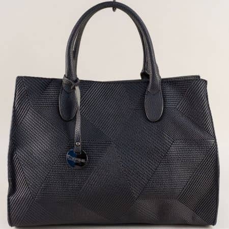 Дамска чанта с ефектен принт в черен цвят ch815-2ch