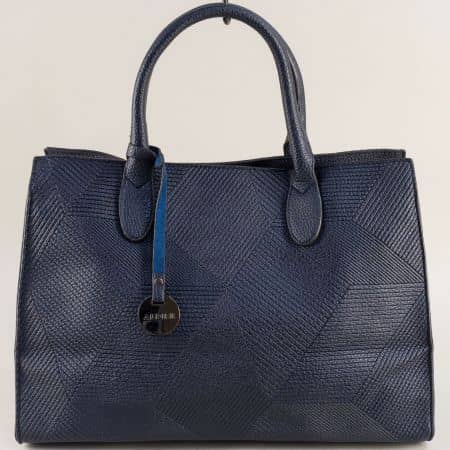 Дамска чанта с ефектен принт в тъмно син цвят ch815-2s