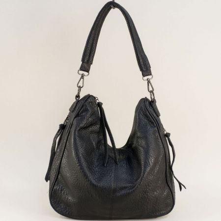 Черна дамска чанта тип торба с сменящи се дръжки ch8514ch