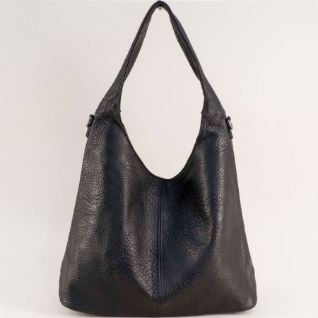 Черна дамска чанта тип торба с къса и дълга дръжка ch8526ch