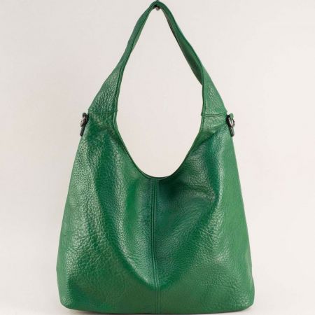 Атрактивна зелена дамска чанта с една преграда ch8526z