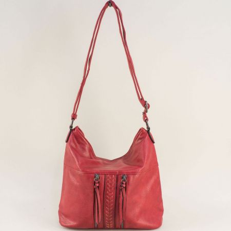 Червена дамска чанта с атрактивен дизайн ch8637chv