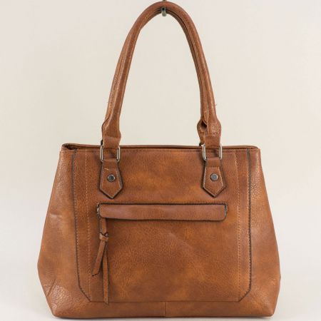 Кафява дамска чанта със стилна визия ch8853k