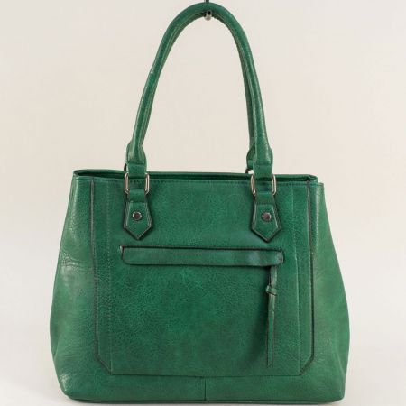 Зелена атрактивна дамска чанта с къси дръжки ch8853z