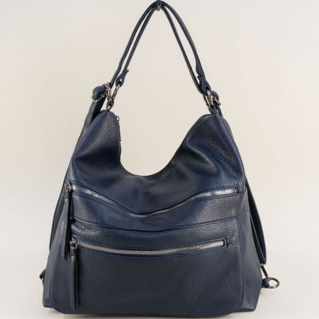 Синя ежедневна дамска чанта с две дръжки ch8920s
