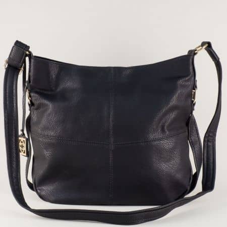 Ежедневна дамска чанта с дълга дръжка в черен цвят ch90492ch