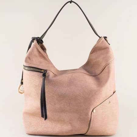 Розова дамска чанта, тип торба с две прегради ch9235-33rz