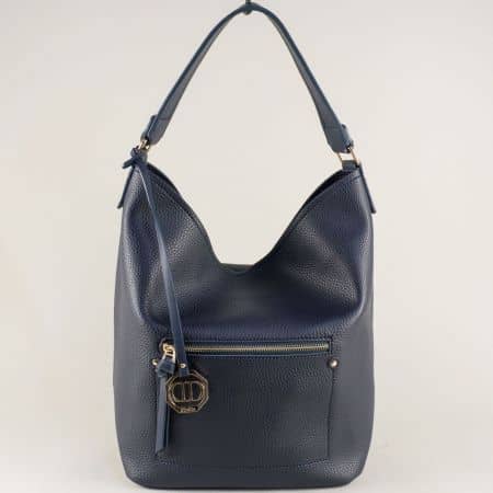 Синя дамска, чанта тип торба с къса и дълга дръжка ch9835s
