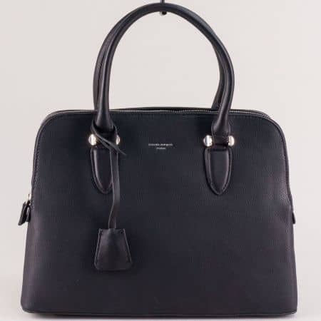 Дамска чанта в черен цвят с две къси и дълга дръжка cm5349ch