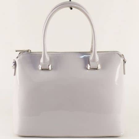 Дамска чанта в сив цвят с две къси и дълга дръжка cm20-3sv