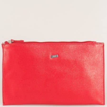 Червена дамска чанта с перлен блясък- DAVID JONES cm3413chv