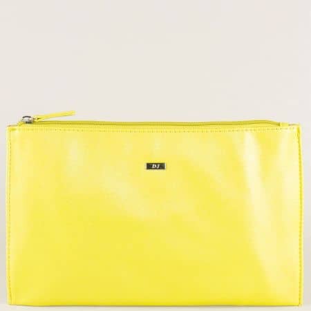 Жълта дамска чанта с перлен блясък- DAVID JONES cm3413j