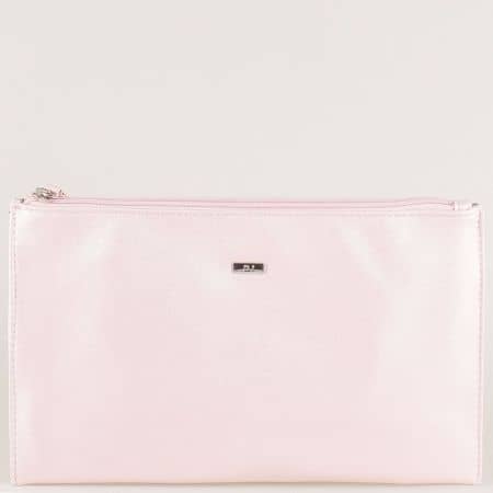Розова дамска чанта с перлен блясък- DAVID JONES cm3413rz