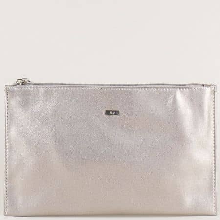 Бронзова дамска чанта с перлен блясък- DAVID JONES cm3413tsr