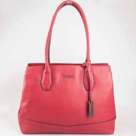 Модерна червена дамска чанта David Jones  cm3023chv