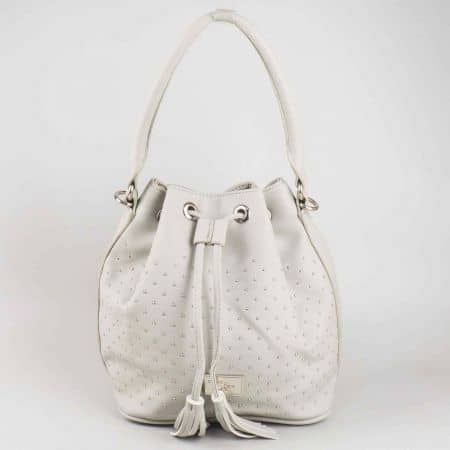 Модерна сива дамска чанта David Jones с интересна форма и връзки cm3048sv