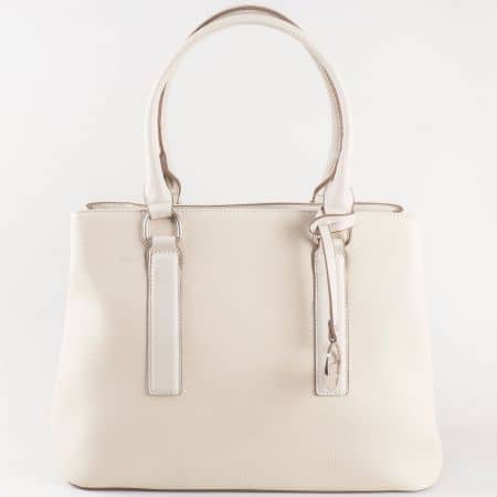Дамска чанта за всеки ден с изключително стилна визия на френската марка David Jones в бежов цвят cm3066bj