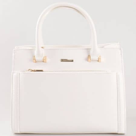 Дамска атрактивна чанта за всеки ден на David Jones в бял цвят cm3097b