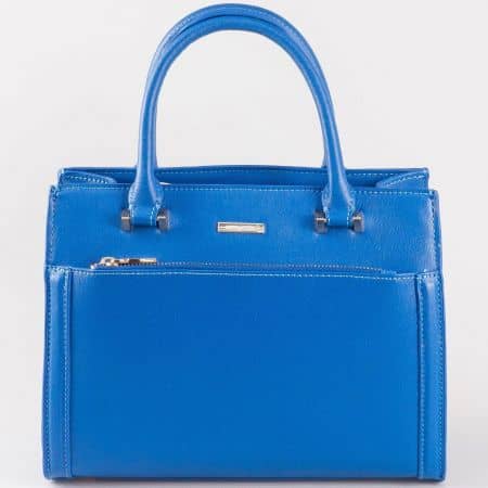 Дамска семпла чанта с атрактивна визия на френския производител David Jones в син цвят cm3097s