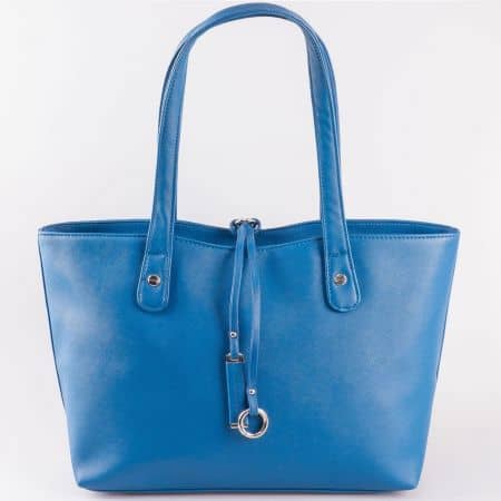 Дамска практична чанта за всеки ден на френската марка David Jones в син цвят cm3106s
