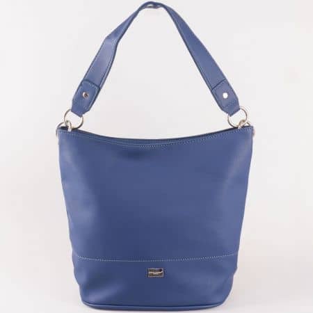 Дамска чанта тип торба в син цвят David Jones cm3219s