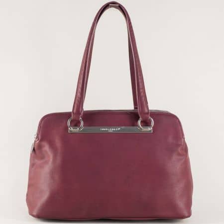 Дамска чанта- David Jones в цвят бордо с удобни дръжки cm3243l
