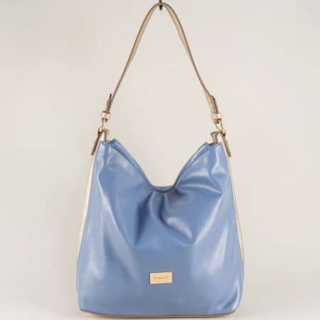 Синя дамска чанта- DAVID JONES, тип торба cm3327s