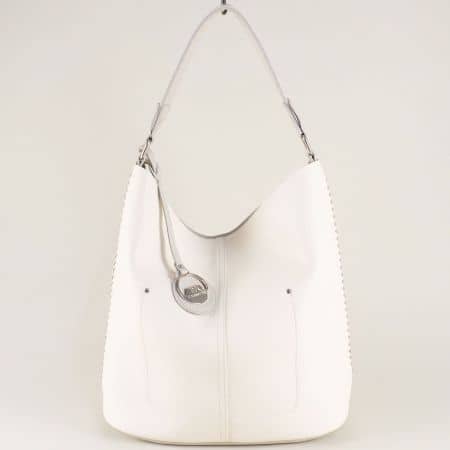 Дамска чанта в бяло- DAVID JONES, тип торба cm3355b
