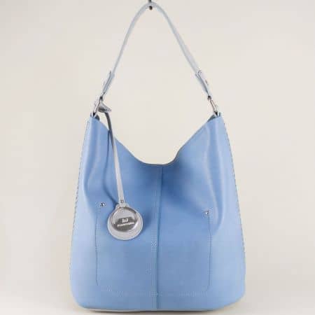 Дамска чанта в синьо- DAVID JONES, тип торба cm3355s