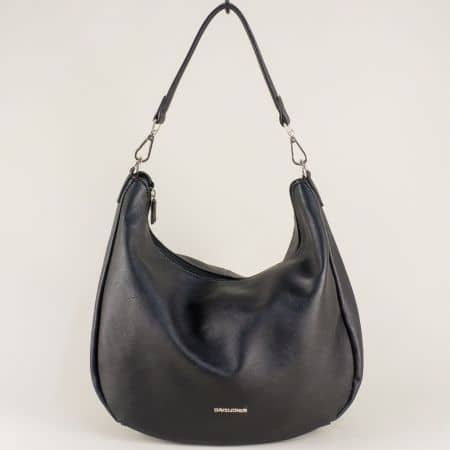 Френска дамска чанта, тип торба в черен цвят cm3389ch